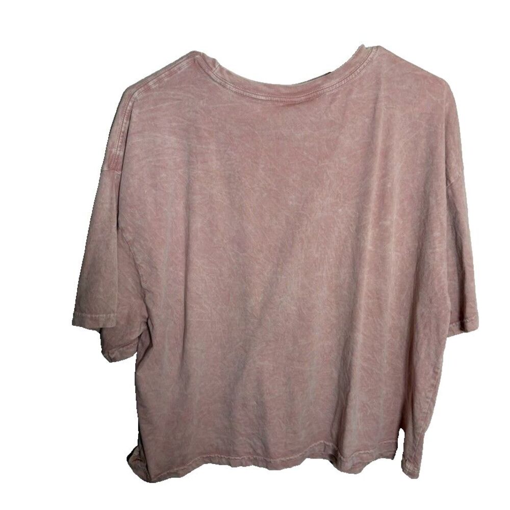 Oat Collective T-Shirt Women's XL Cropped Pet Dogs Shop Local Repeat Pink Top - Picture 2 of 8